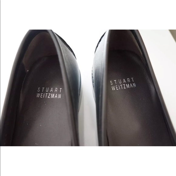 New Stuart Weitzman Black Leather Loafer Shoes 7/8 - Picture 2 of 8
